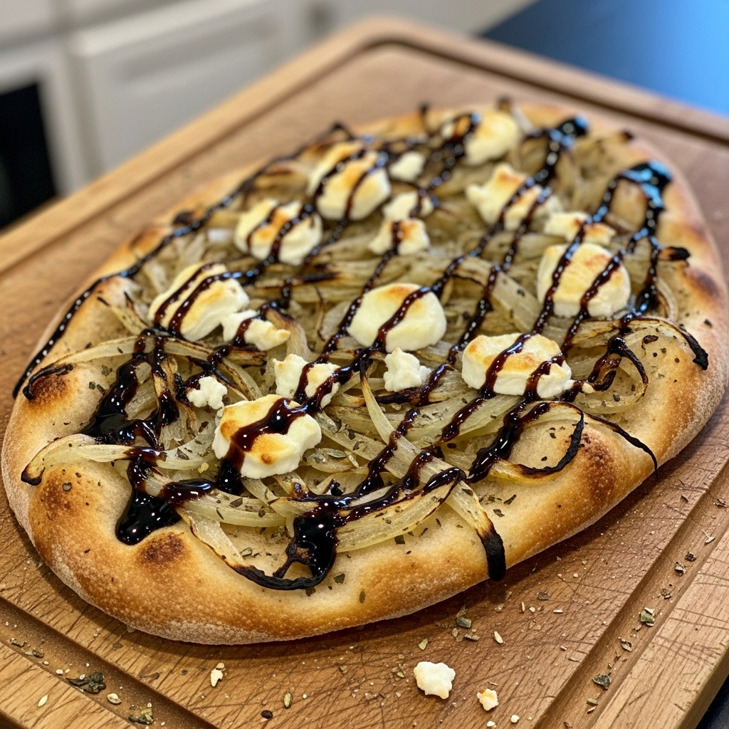 Rustic Caramelized Onion and Goat Cheese Flatbread