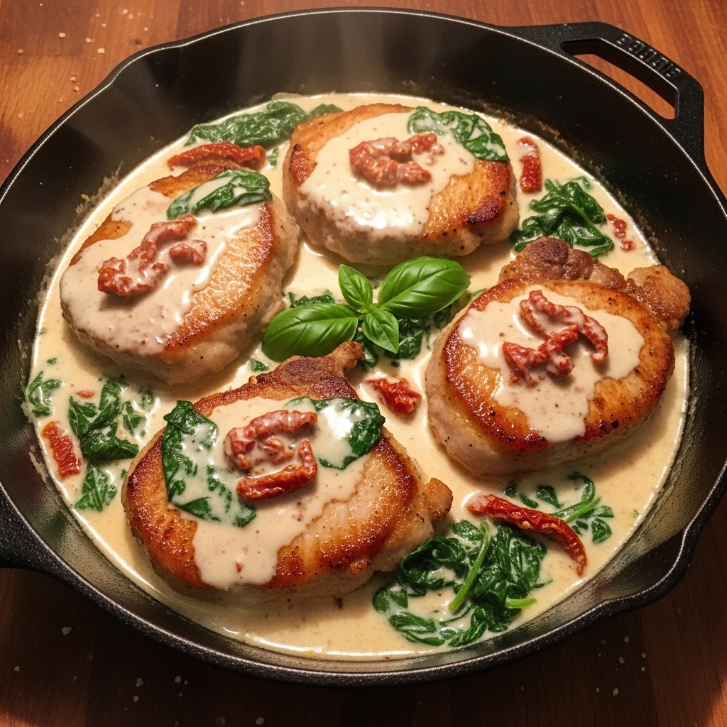 Creamy Tuscan Pork Chops